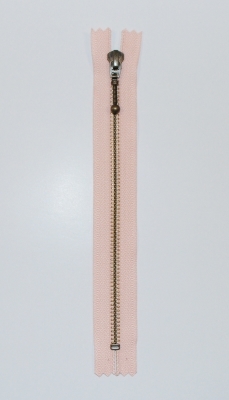 Lynlås antik messing 28 cm-0274 duset rosa