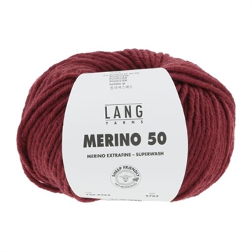 MERINO 50 756.0362 - mørkerød mélange