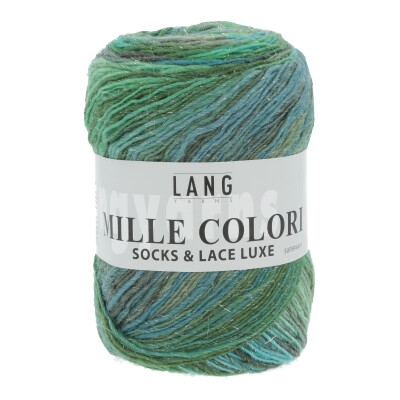 Mille Colori Socks-Lace Luxe 859-0017 grøn-blå-grå