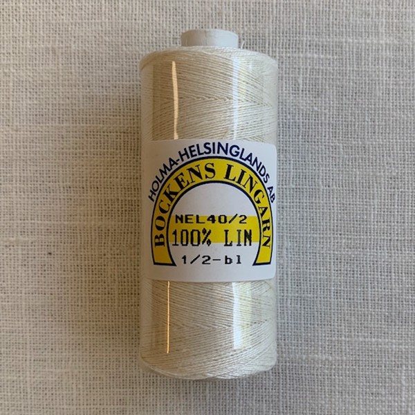  01 Bockens hør 40/2 - 1/2-bleget - Råhvid