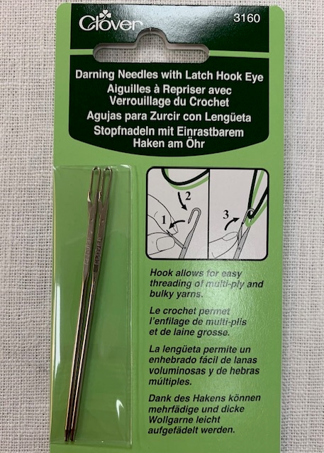  Clover 3160 Darning Needles with Latch Hook, Eye, 2